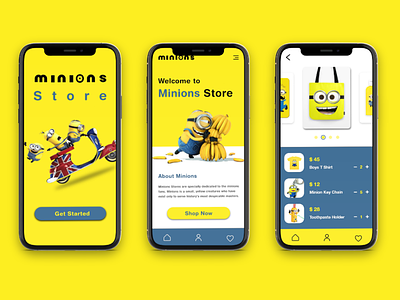 Minions Store_Mobile App despicable me minions minionstore mobile app design mockup onlinestore ui user interface design ux