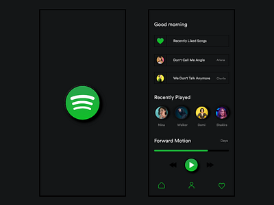 Spotify App_Night Mode 3deffect branding dailyui design minimalism music app design spotify ui ux website