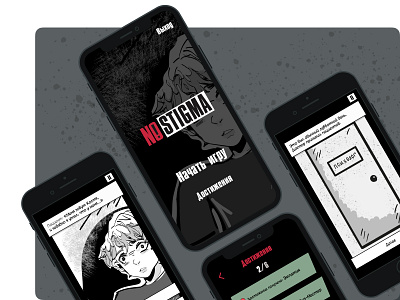 No Stigma comics game gamedesign mobile app mobile game noir social game ui uiux