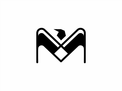 m birds identity line logo logotype m mark symbol