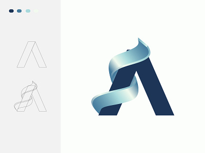 3D A Letter logo