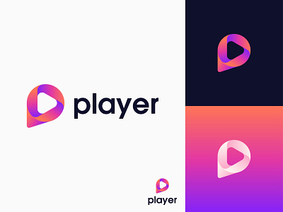 Video Player logo with P & Play icon