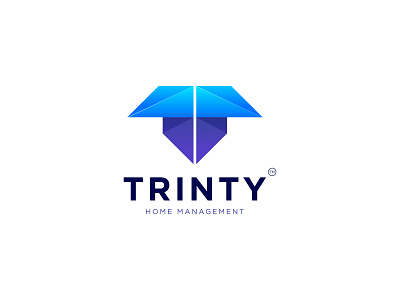 Trinty Home management logo with T and Home icon blue build building business logo coloful construction creative logo famous logos gradient home house illustration letter logo logodesign logotype minimal minimalist monogram real estate voilet