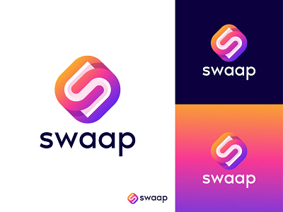 Swaap logo with S letter icon Voilet orange gradient color