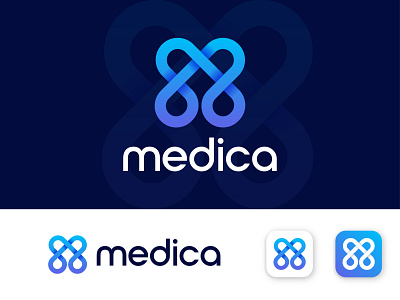 Medica logo with Love + Medicine + M letter combinations