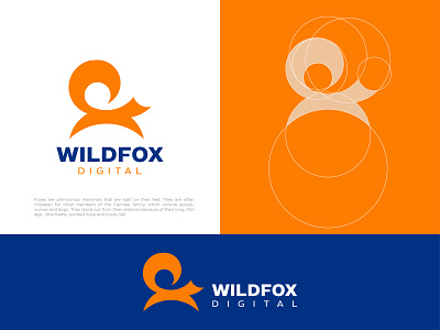 Wild Fox Digital logo animal bird branding cat creative logo dog f symbol fox logo fox logo design foxes golden ratio gradient lettermark logo symbol logodesign modern logo orange blue color perfect logo wolf wordmark