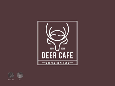 Deer Cafe logo animal badge logo bean bird branding buck cafe coffee colorful creative deer emblem gradient lettermark logo logo design mascot monogram symbol wordmark