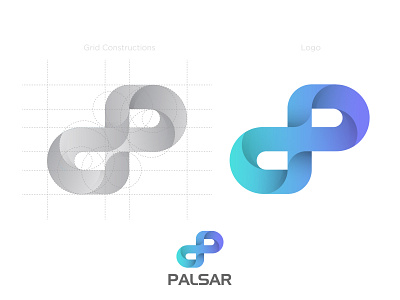 Palsar logo design a logo ap logo b logo best logo designer blue brand identity branding colorful creative gradient grid lettermark logo logodesign modern monogram overlaping p logo wave wordmark