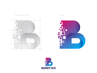 Brustech logo 99designs a logo b logo b p logo best logo designer branding colorful creative crypto gradient lettermark logo logodesign modern monogram p logo pixel professional technology wordmark