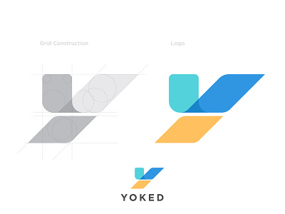 Yoked logo 3 color 99designs brand identity branding colorful creative gradient grid construction leaf lettermark logo logodesign minimal minimalist modern monogram professional text based logo wordmark y logo