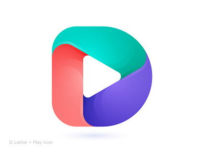 Colorful D + Play Icon 3 colorful 3d 99designs brand identity branding d letter logo fiverr gradient illustration lettermark logo logodesign modern logo music overlaping p letter logo play icon triange upwork wordmark