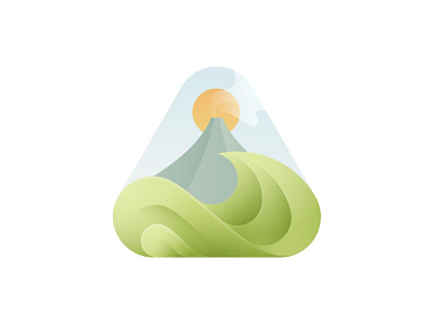 Mountain Volcano 99designs branding curve fiverr gradient green hills illustration lettermark logo logodesign modern logo nature smooth sun upwork volcano water wave wordmark