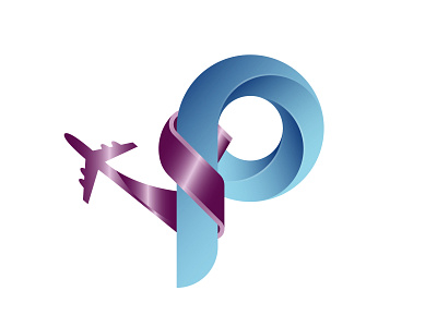 P + Plane travel logo