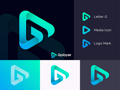 G Letter + Media Icon logo design