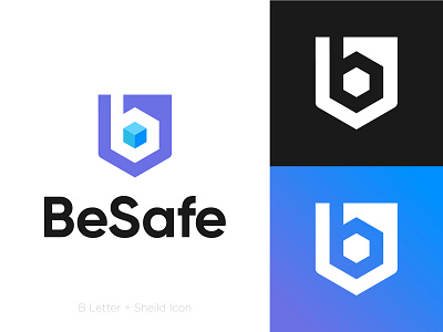 Be Safe B letter+ Sheild Icon combination logo design