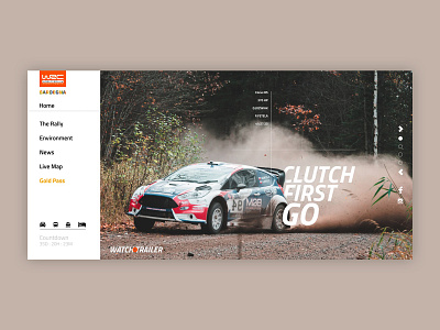 WRC Rally car design desktop frame rally study ui ux web design