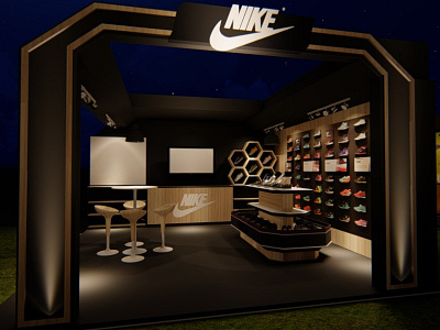 Nike Store Booth Design 3d 3d space booth booth design interior branding interior design nike stage design store store design virtual merchandise