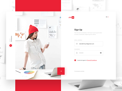 HR concept - Sign Up clean concept design interface jobs minimal register sign up sketch ui ux web