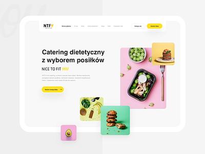 NTFY - Diet catering animation catering clean delivery diet food interface minimal mobile ntfy ui ux web yellow