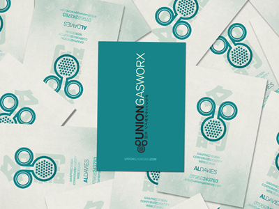Union Gasworx Business Cards branding business cards design identity print self promotion turquoise
