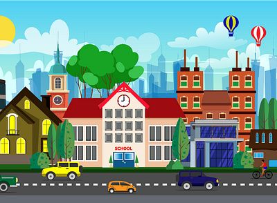 City Illustration illustration vector drawing web media