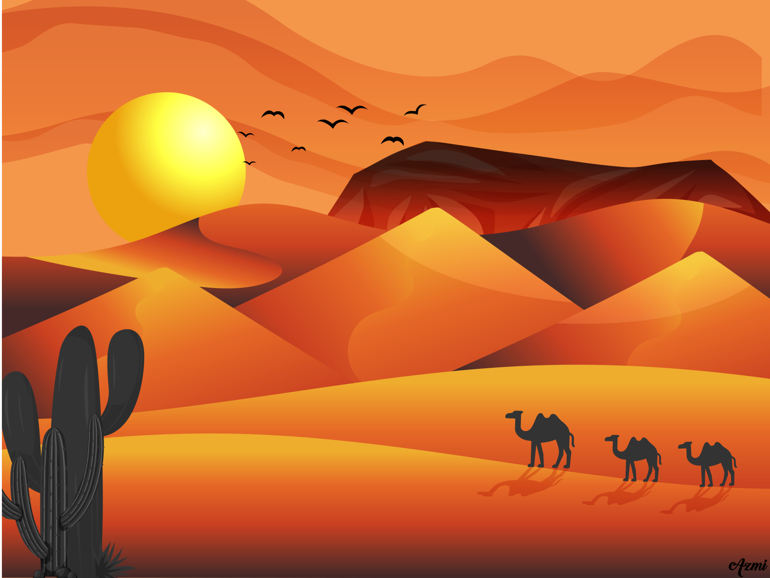 Desert Illustration by Azmi Akhtar on Dribbble