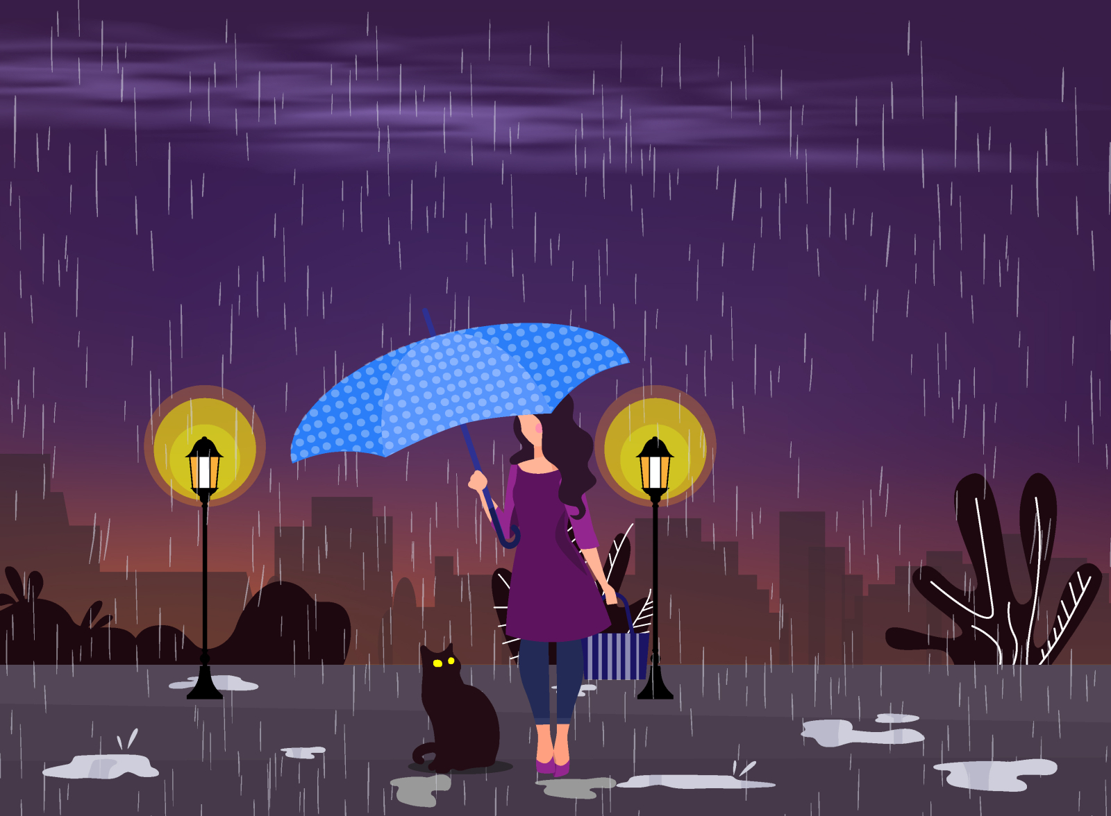 Lonely Girl with her Cat by Azmi Akhtar on Dribbble