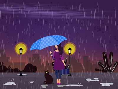 Lonely Girl With Her Cat By Azmi Akhtar On Dribbble