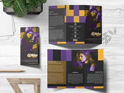 Clothing Shop Tri-fold Brochure advertisement branding clothing shop brochure print media