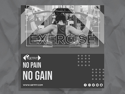 Gym Post Template for Social Media branding exercise gym posts templates social media post web media