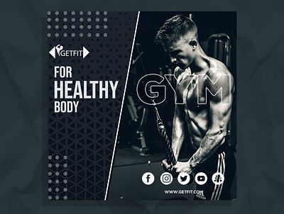 Gym Post Template for Social Media advertisement branding facebook post template fb post web media