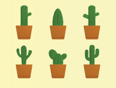 Cactus Vector Pack design elements flat icon illustration illustrator minimal type vector vector pack