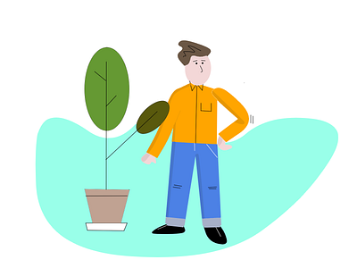 Husband and houseplant