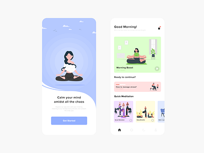 Meditation App UI app design branding figma meditation app podcast app ui ux