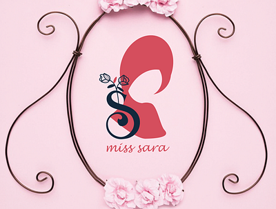 Miss Sara logo for on line sale hijab and flowers fashion flower girl hijab logo one page online sale