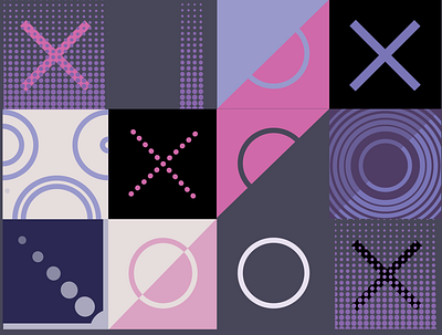 X O PATTERN black grey pattern pattern a day pattern art pattern design pink purple xo