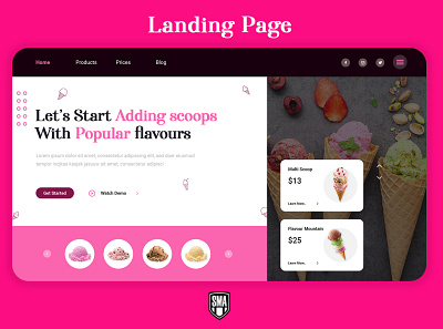 Landing Page | Ice Cream app design ice cream landing page design landingpage minimal ui ux web web banner web design website