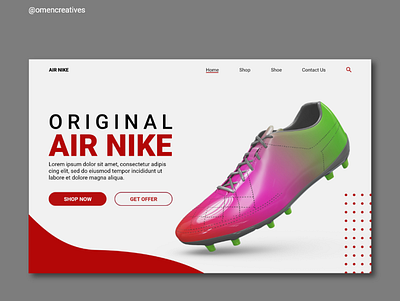 Shoe landing page branding design ui ux web website