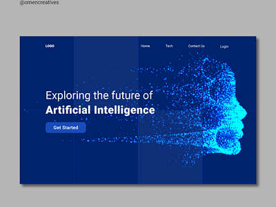 Artificial Intelligence website landing page