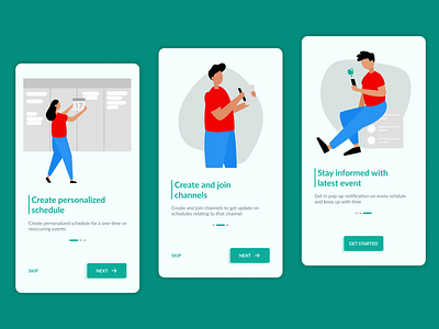 Mobile onboarding app design illustration ui ux