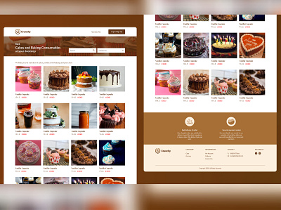 Landing page for ordering cake design ui ux web website