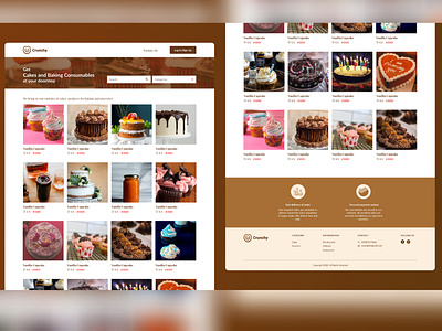 Landing page for ordering cake