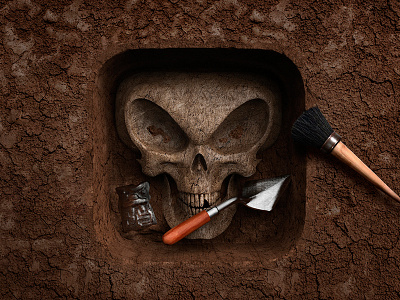Forbidden Archeology 3d alien apple archeology dirt forbidden hole icon ios skull