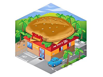Burger Inn burger drivein fastfood food grid hamburger illustration restaurant vector