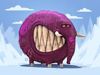 Ice Age age cartoon character crackedice funny goofy ice iceage mammoth pink purple teeth