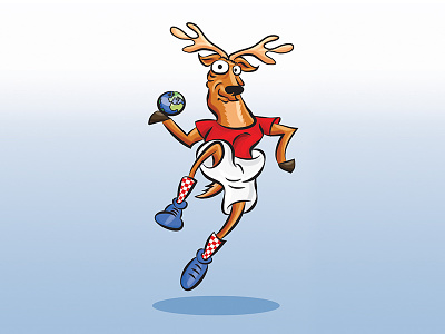 Handball Mascot championship croatia deer drawing handball illustration mascot school varazdin world