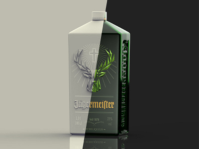 Jagermeister Green Gold 3dvisualization bottle cgi deer design jagermeister lowpoly packaging product tomajestic