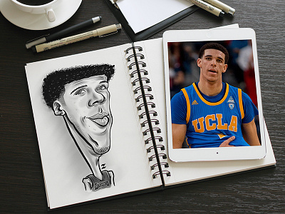 Lonzo Ball basketball caricature drawing illustration lakers lonzo lonzoball sketch wacom