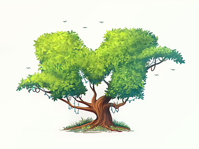 Mint tree digitalart digitalpainting drawing illustration mint tree wacom