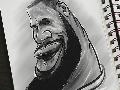 LeBron James basketball caricature cavaliers cavs goat james king lebron nba